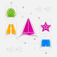 Set of summer tourism icons N221
