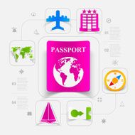 Set of summer tourism icons N225