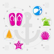 Set of summer tourism icons N234