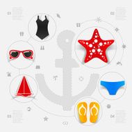 Set of summer tourism icons N235