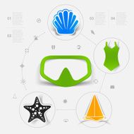 Set of summer tourism icons N236