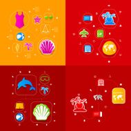 Set of summer tourism icons N238
