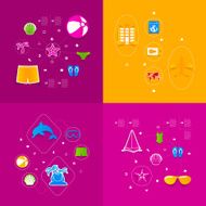 Set of summer tourism icons N239