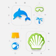 Set of summer tourism icons N240