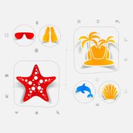 Set of summer tourism icons N241