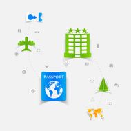 Set of summer tourism icons N243