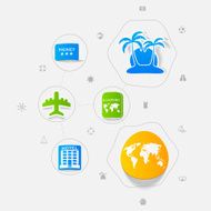 Set of summer tourism icons N244