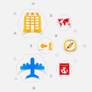 Set of summer tourism icons N245