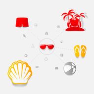 Set of summer tourism icons N246