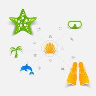 Set of summer tourism icons N247
