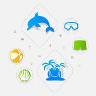 Set of summer tourism icons N248