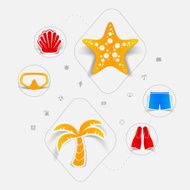 Set of summer tourism icons N249