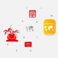 Set of summer tourism icons N250