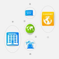 Set of summer tourism icons N252