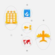 Set of summer tourism icons N253