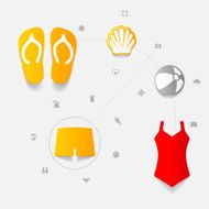 Set of summer tourism icons N254