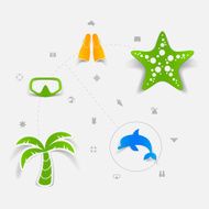 Set of summer tourism icons N255