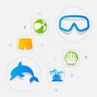 Set of summer tourism icons N256