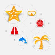 Set of summer tourism icons N257