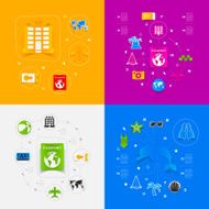 Set of summer tourism icons N258