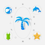 Set of summer tourism icons N260
