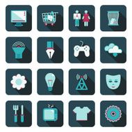 square blue media icons N3