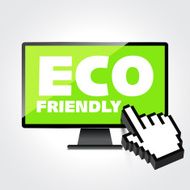 Eco friendly word on High-quality screen Think Green