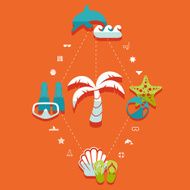 Set of summer tourism icons N271