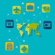 Set of summer tourism icons N272