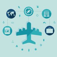 Set of summer tourism icons N273
