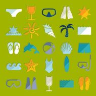 Set of summer tourism icons N287