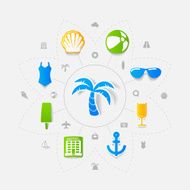 Set of summer tourism icons N288