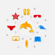 Set of summer tourism icons N289
