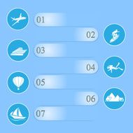 Travel infographic on blue background