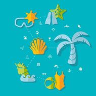 Set of summer tourism icons N290