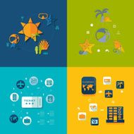 Set of summer tourism icons N294