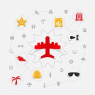 Set of summer tourism icons N295
