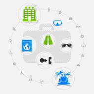 Set of summer tourism icons N296
