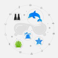 Set of summer tourism icons N297