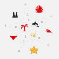 Set of summer tourism icons N298