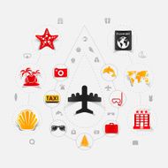 Set of summer tourism icons N300