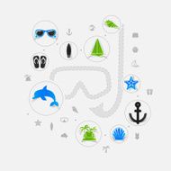 Set of summer tourism icons N301
