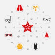 Set of summer tourism icons N302