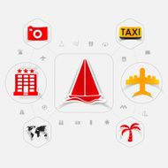 Set of summer tourism icons N304