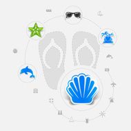 Set of summer tourism icons N305