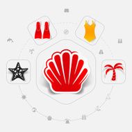Set of summer tourism icons N306