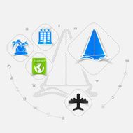 Set of summer tourism icons N307