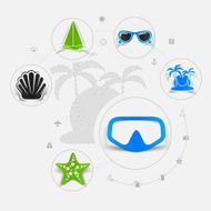 Set of summer tourism icons N309