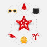 Set of summer tourism icons N310