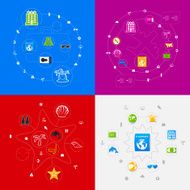 Set of summer tourism icons N311